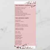 Trouwprogramma - Elegante roze kersenbloesems Programmakaart (Achterkant)