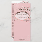 Trouwprogramma - Elegante roze kersenbloesems Programmakaart (Voorkant / Achterkant)