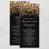 Trouwprogramma Falling Stars Gold Programmakaart (Voorkant / Achterkant)