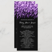 Trouwprogramma Falling Stars Paarse Programmakaart (Voorkant / Achterkant)