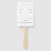 Trouwprogramma Fan Light Blue Monogram Krans Handwaaier (Achterkant)