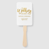 Trouwprogramma Fans | Borstel Script-Faux Gouden f Handwaaier (Voorkant)
