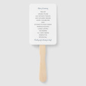 Trouwprogramma Fans | Penseelscript (Dusty Blue) Handwaaier (Achterkant)