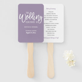 Trouwprogramma Fans | Penseelscript (Lavendel) Handwaaier