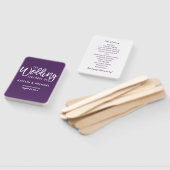 Trouwprogramma Fans | Penseelscript (Plum -Paarse) Handwaaier (Niet-gemonteerd)