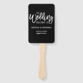 Trouwprogramma Fans | Penseelscript (zwart) Handwaaier (Voorkant)