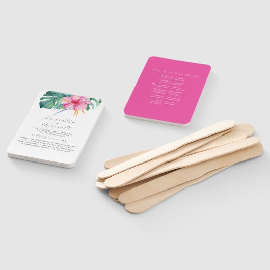 Trouwprogramma Fans Waterverf Roze Bloem Handwaaier (Niet-gemonteerd)