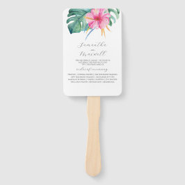 Trouwprogramma Fans Waterverf Roze Bloem Handwaaier