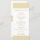 Trouwprogramma faux Gold Arabesques Programmakaart (Voorkant / Achterkant)