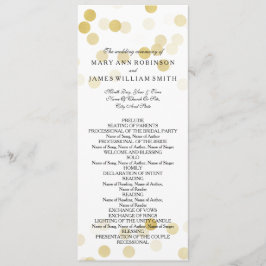 Trouwprogramma Faux Gold Folie Glitter Lights Programmakaart