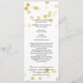 Trouwprogramma Faux Gold Folie Glitter Lights Programmakaart (Achterkant)