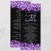 Trouwprogramma Feest Vonken Paars Programmakaart (Voorkant / Achterkant)