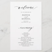 Trouwprogramma goedkoop wit zwart elegant foto flyer (Voorkant)