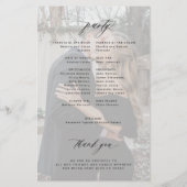 Trouwprogramma goedkoop wit zwart elegant foto flyer (Achterkant)