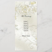 Trouwprogramma Gold Cream Pearl Floral Rozen Programmakaart (Achterkant)