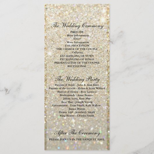 Trouwprogramma - Gold Glit Fab Programmakaart (Achterkant)