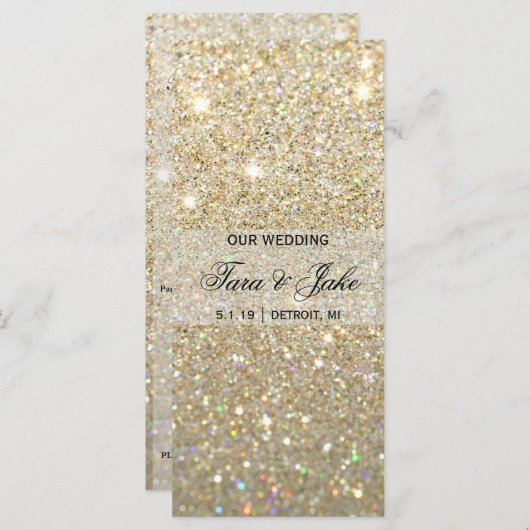 Trouwprogramma - Gold Glit Fab Programmakaart (Voorkant / Achterkant)