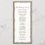 Trouwprogramma | Gold Glitter-rand Programmakaart (Achterkant)