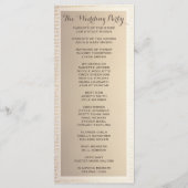 Trouwprogramma | Goud en bruin Programmakaart (Achterkant)