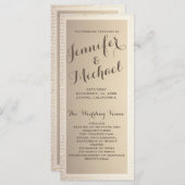 Trouwprogramma | Goud en bruin Programmakaart (Voorkant / Achterkant)