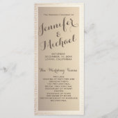 Trouwprogramma | Goud en bruin Programmakaart (Voorkant)