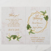 Trouwprogramma Goud Witte Marmeren Calla's (Voorkant)