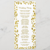 Trouwprogramma | Gouden Confetti feest Programmakaart (Achterkant)