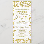 Trouwprogramma | Gouden Confetti feest Programmakaart (Voorkant)