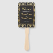 Trouwprogramma Hand Fan 1920's Twenties Gold Handwaaier (Voorkant)