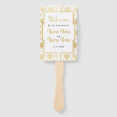 Trouwprogramma Hand Fan 1920's Twenties Gold Handwaaier (Voorkant)