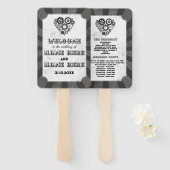 Trouwprogramma Hand Fan Steampunk Wedding Heart Handwaaier (Voorkant en achterkant)