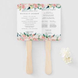 Trouwprogramma Hand met Blozende Zomer Bloemen Handwaaier