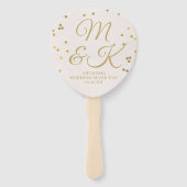 Trouwprogramma-handwaaier van roze goudconfetti handwaaier (Voorkant)