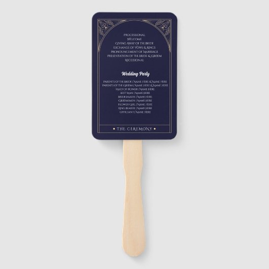 Trouwprogramma Hearts Crystals Tarot Moon Stars Handwaaier (Achterkant)