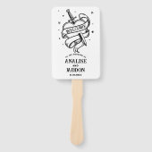 Trouwprogramma Hearts Tattoo Traditioneel Handwaaier (Voorkant)