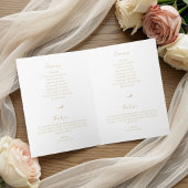 Trouwprogramma in Florale Roos Ivoor Vouwkaart Programma