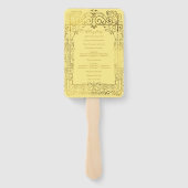 Trouwprogramma in geel goud Deco Chic Glam Handwaaier (Achterkant)