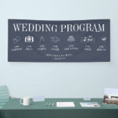 Trouwprogramma in marineblauw spandoek (Beurs)