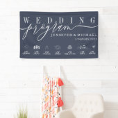 Trouwprogramma in marineblauw spandoek (Insitu)
