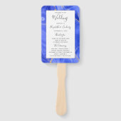 Trouwprogramma in Royal Blue Gold Agate Handwaaier (Voorkant)