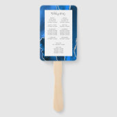 Trouwprogramma in Royal Blue Zilveren Agaat Handwaaier (Achterkant)
