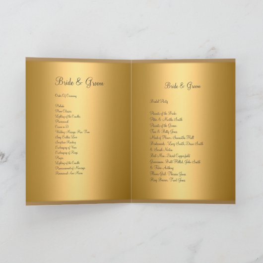 Trouwprogramma in vintage goud programma (Binnen)
