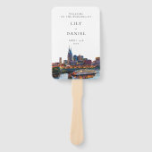 Trouwprogramma in waterverf van de Nashville River Handwaaier (Voorkant)