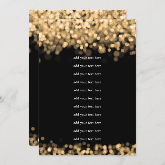 Trouwprogramma Inzetstuk Gouden Lichten Programmakaart (Voorkant / Achterkant)