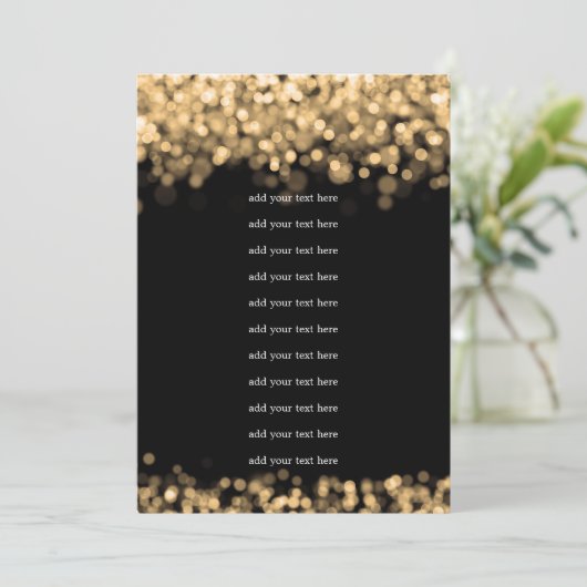 Trouwprogramma Inzetstuk Gouden Lichten Programmakaart (Staand voorkant)