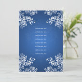 Trouwprogramma Inzetstuk Vintage Swirls 2 saffier Kaart (Staand voorkant)