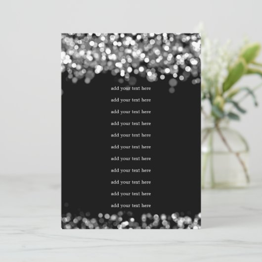 Trouwprogramma Inzetstuk Zilveren Lichten Kaart (Staand voorkant)