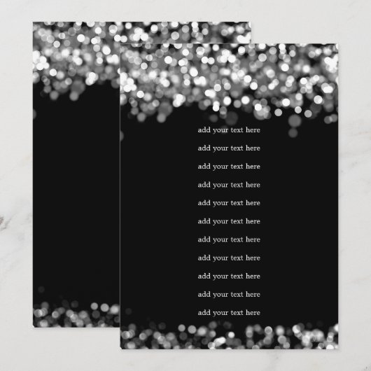 Trouwprogramma Inzetstuk Zilveren Lichten Kaart (Voorkant / Achterkant)
