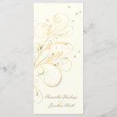 Trouwprogramma Ivoren Gouden Bloemen Edelende Werv Programmakaart (Voorkant)