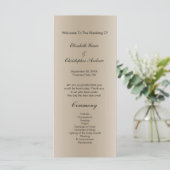 Trouwprogramma kaart Champagne Zwarte Schrift (Staand voorkant)